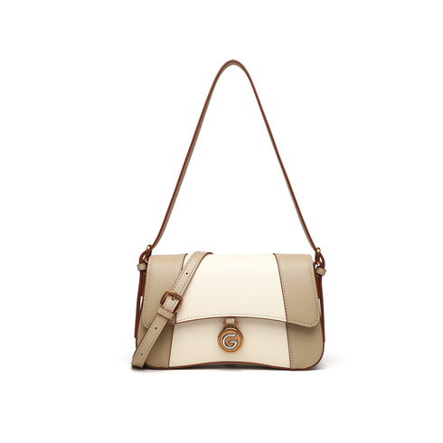 Gelanni Hourglass Bag - Apricot & White